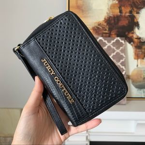 NWT Juicy Couture Wristlet Zip around Wallets For Women Black